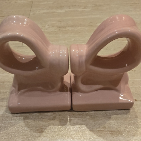 Other - Pink Bow Ceramic Bookends